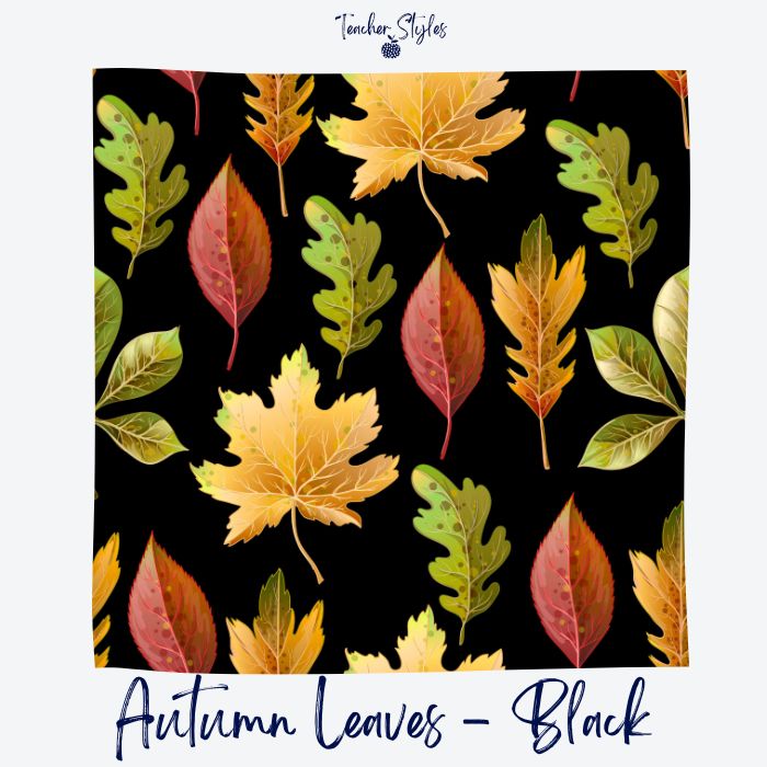 Swatch for Autumn Leaves - Black by Teacher Styles